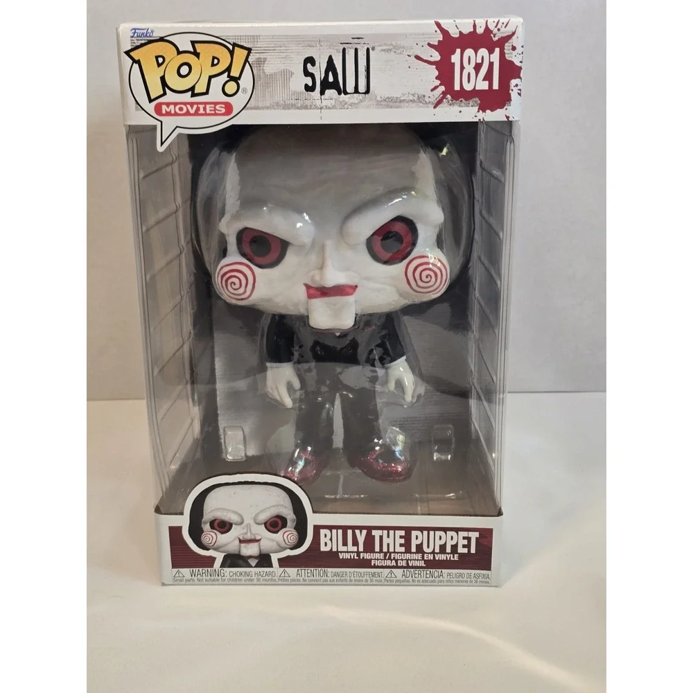Funko Pop Jumbo 10 in: Billy the Puppet #1821‎ MOVIES Saw Vinyl LIGHT BOX DMG